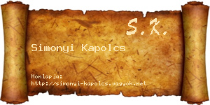 Simonyi Kapolcs névjegykártya